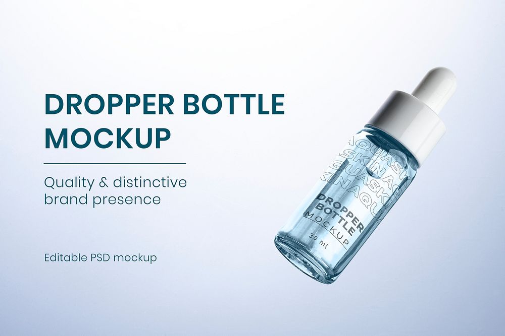 Dropper bottle mockup psd ready to use for beauty and skincare