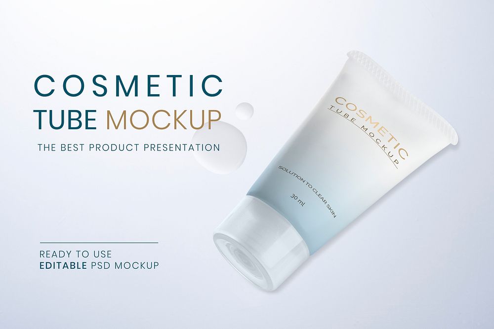 Cosmetic tube mockup psd ready to use