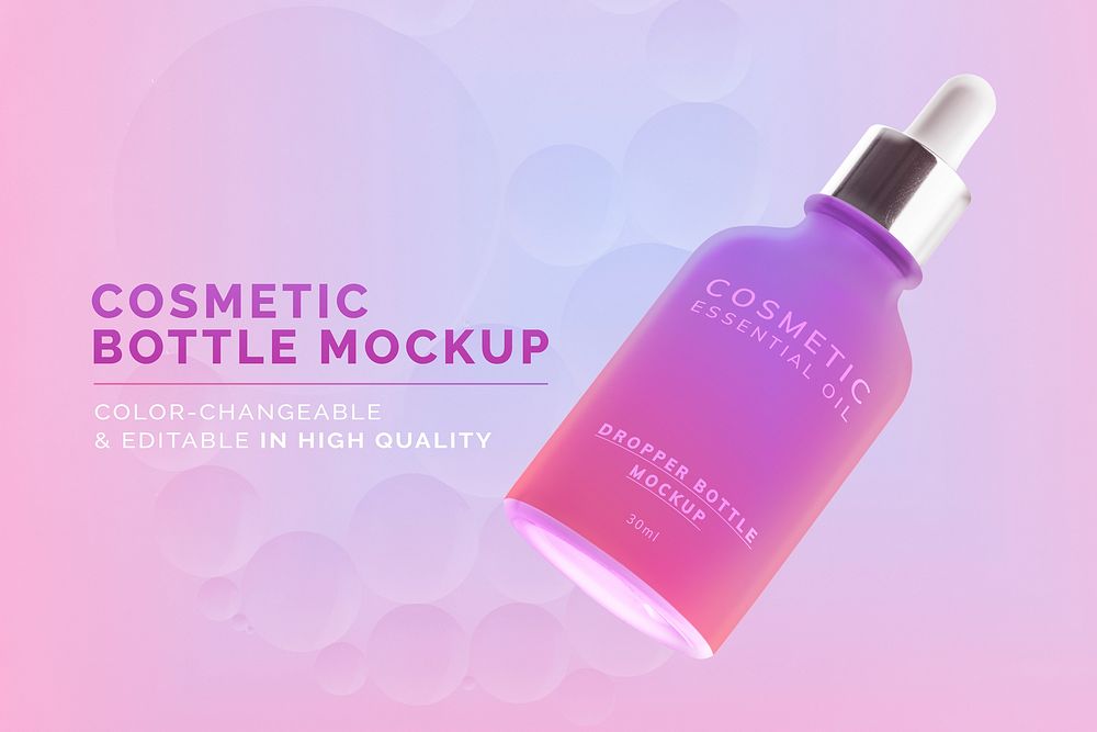 Cosmetic bottle mockup psd ready to use