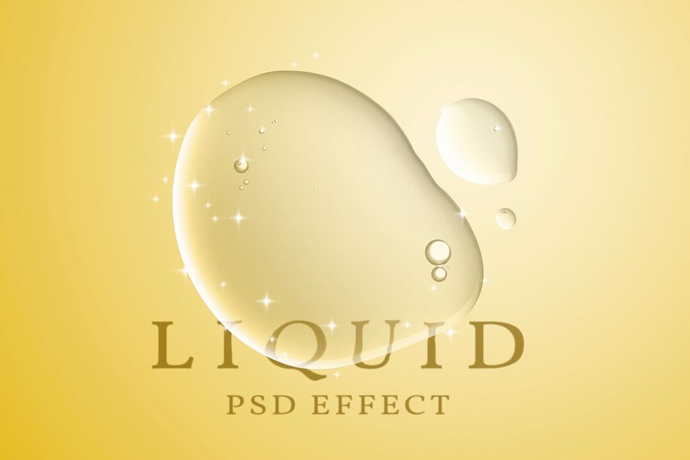 Liquid PSD effect easy-to-use photoshop add on, yellow