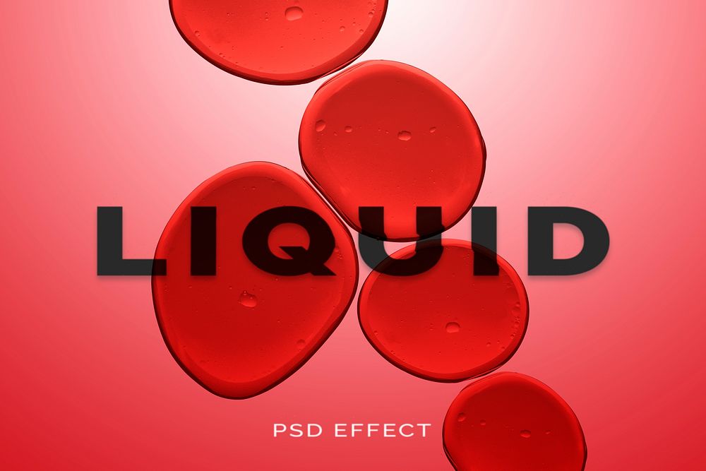 Liquid PSD effect easy-to-use photoshop add on, red