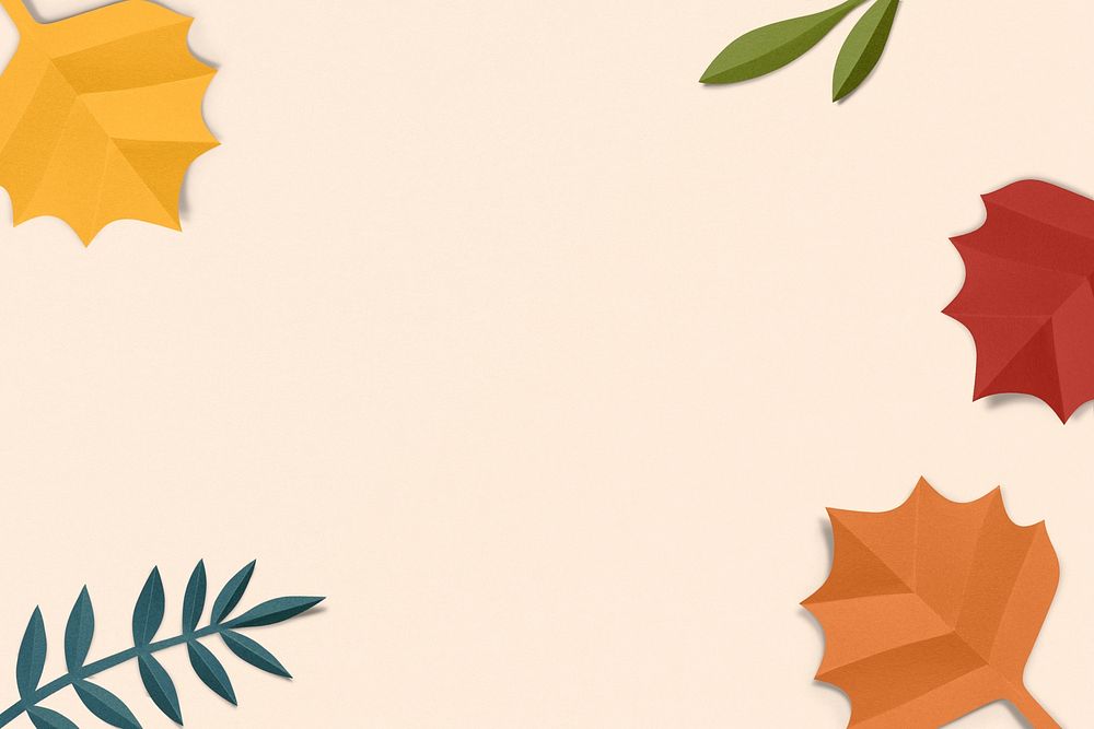 Paper craft leaf border psd in autumn tone