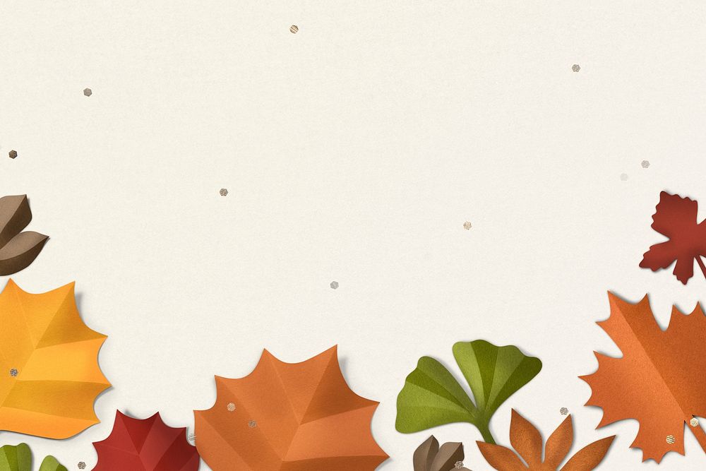 Paper craft leaf border psd in autumn tone