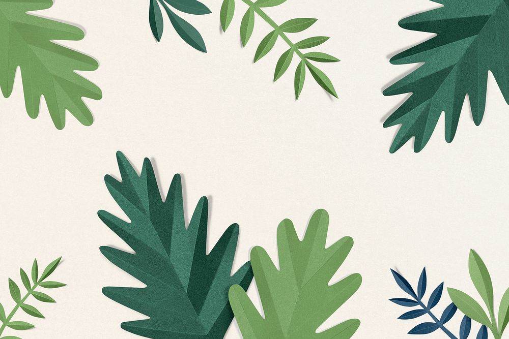 Spring leaf paper craft pattern background