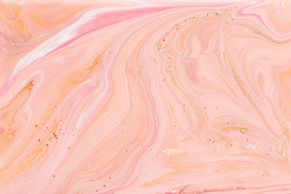 Peach marble swirl background handmade acrylic paint