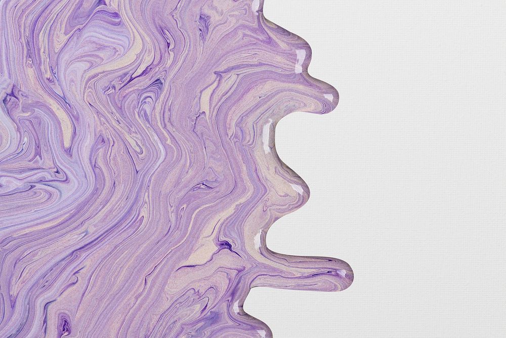 Liquid marble border psd purple DIY experimental art