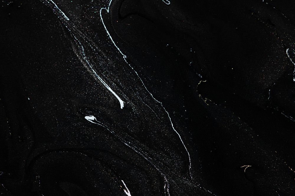 Black liquid marble background handmade acrylic paint
