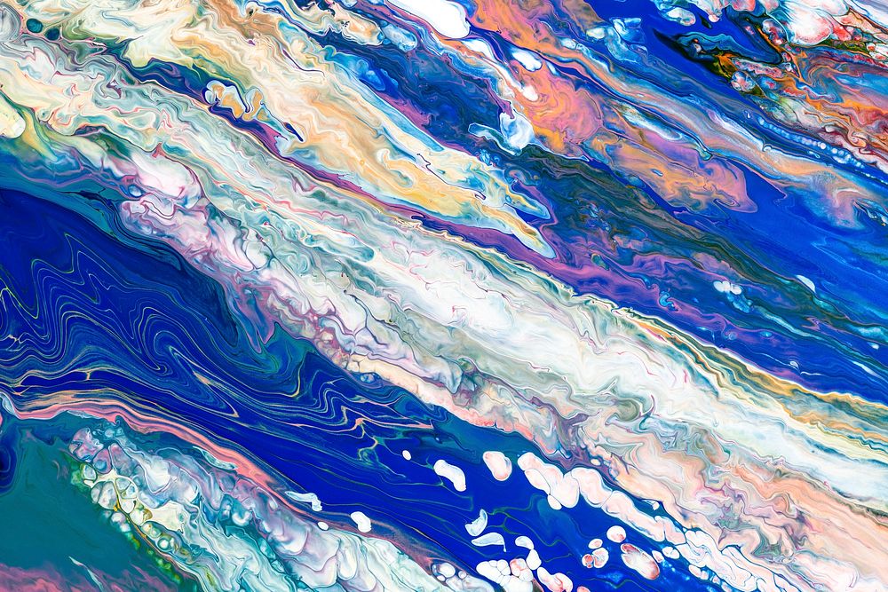 Colorful liquid marble background abstract flowing texture experimental art