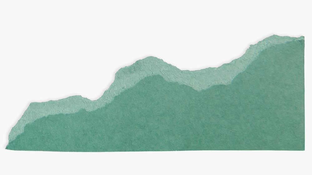 Green mountain psd design element DIY paper collage