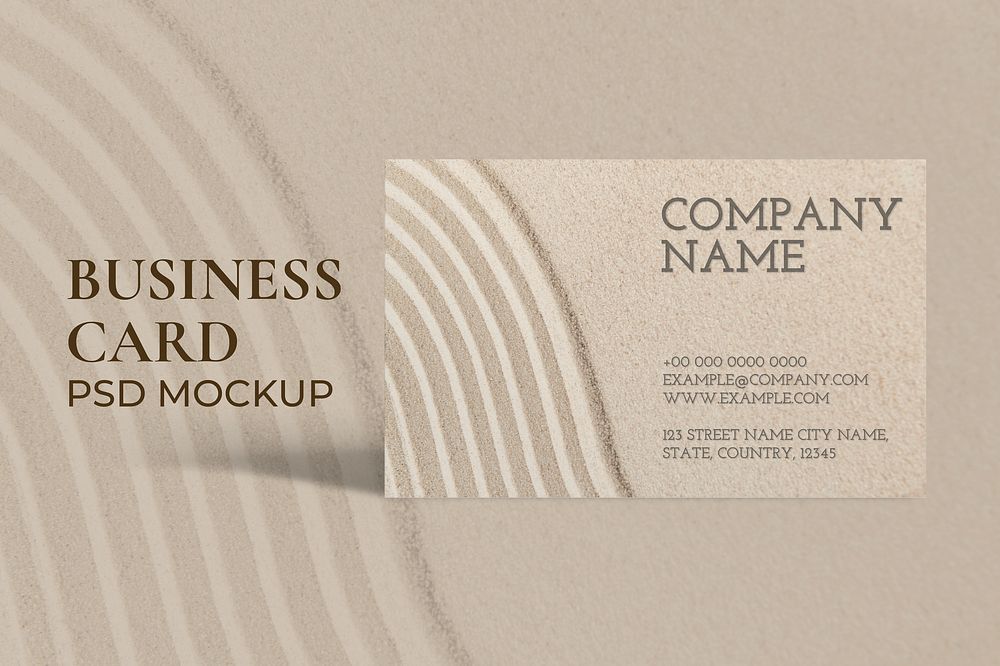 Minimal business card mockup psd in wellness concept