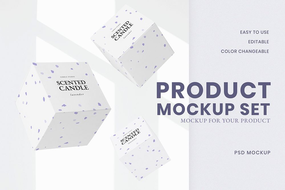 Product mockup psd with purple crayon art