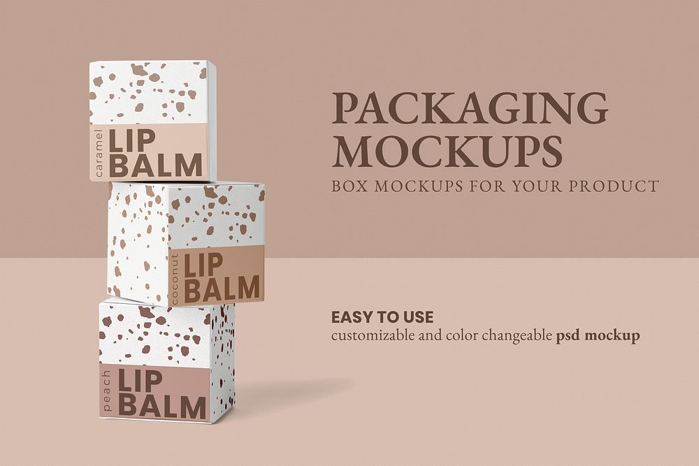 Beauty product mockup psd with brown crayon art