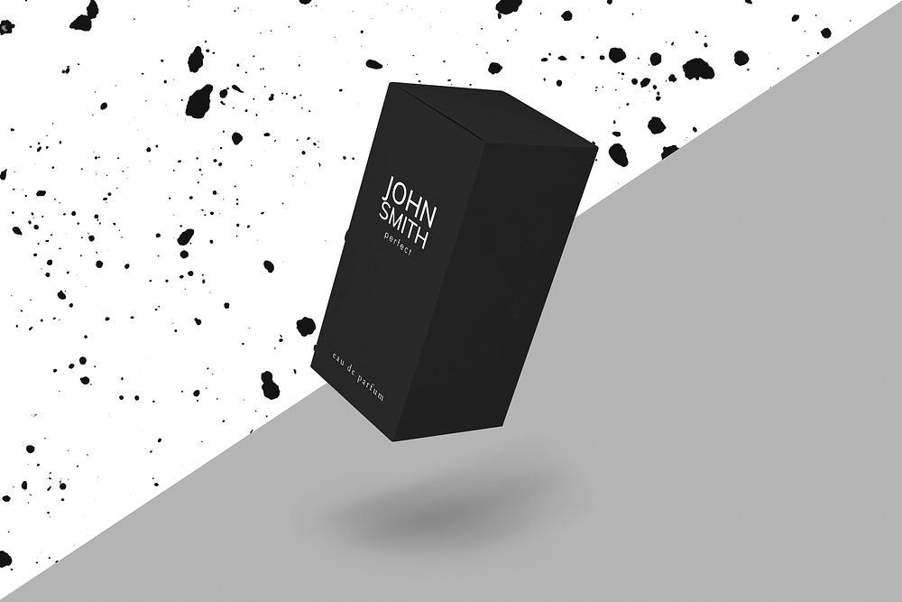 Beauty product mockup psd with black box