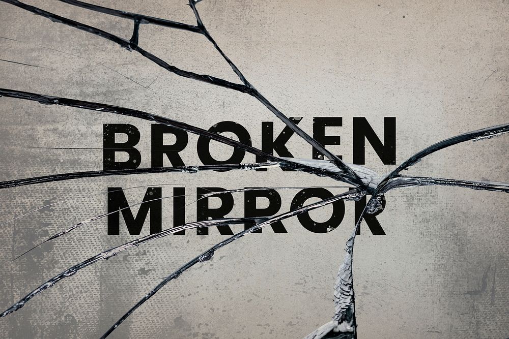 Broken mirror effect psd with grunge background