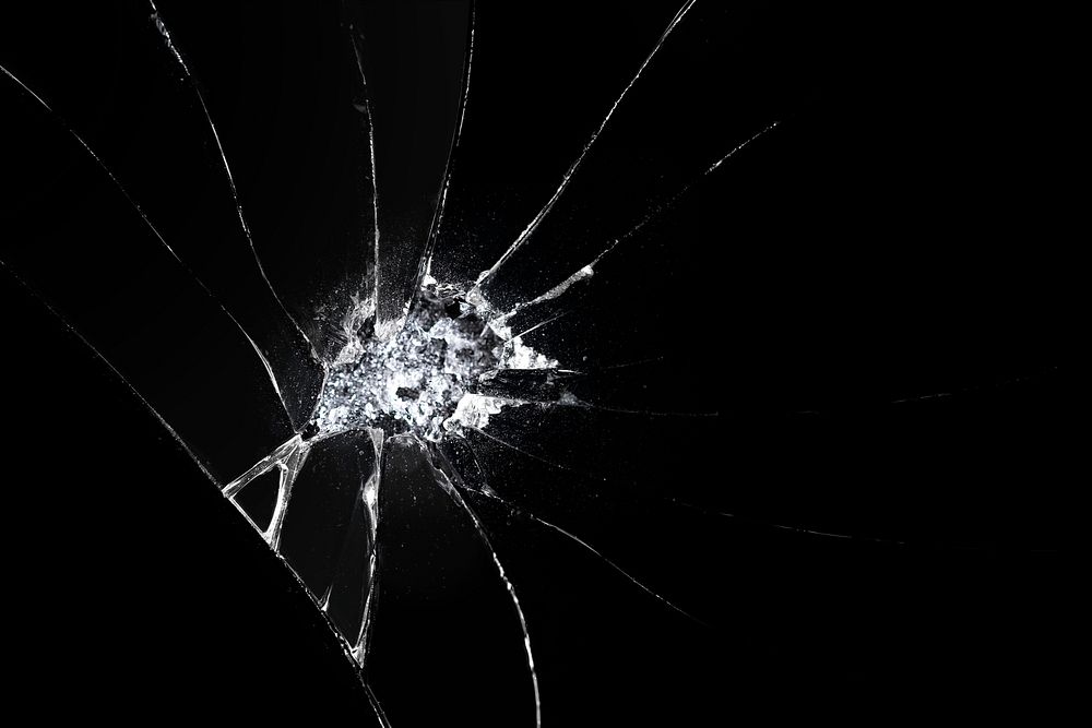 Broken glass psd effect dark background