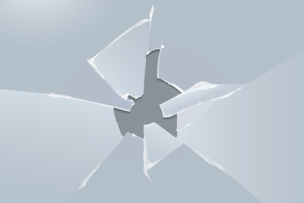 Gray background vector with broken glass effect