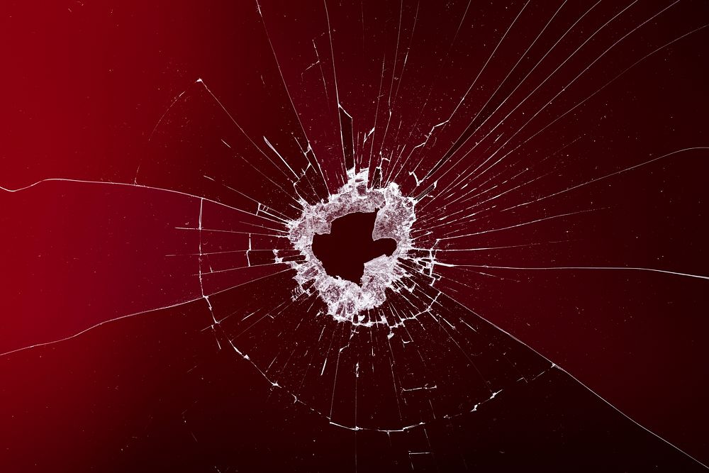 Red background PSD with broken glass texture