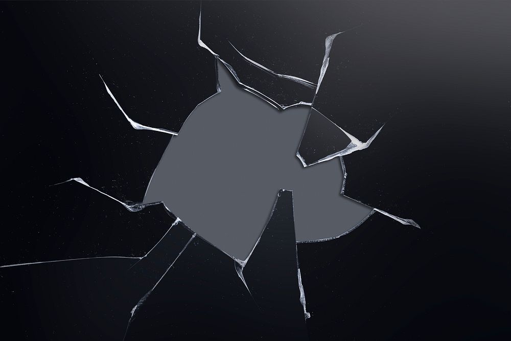 Black background with shattered glass texture