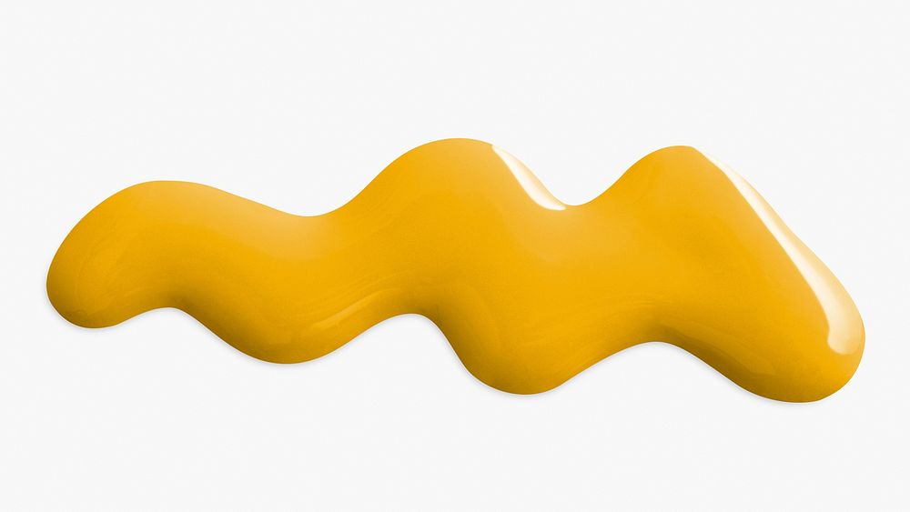 Yellow paint drop psd design element