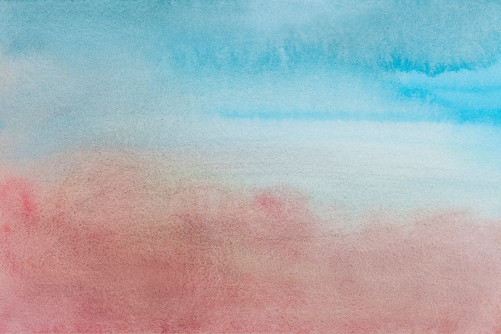 Fading blue watercolor background with pink abstract style