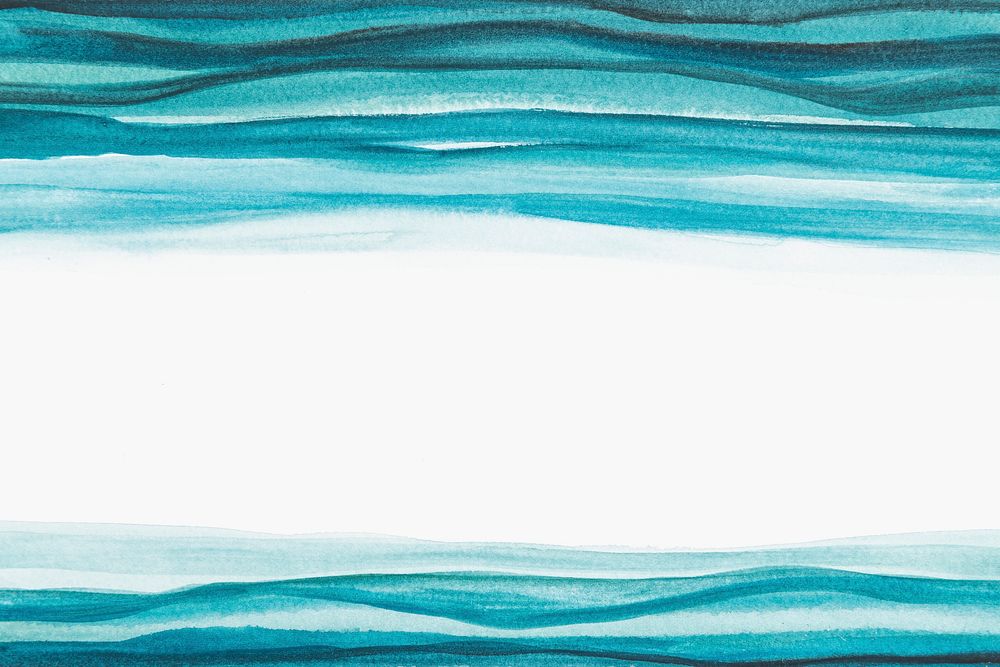 Ombre blue watercolor border abstract style