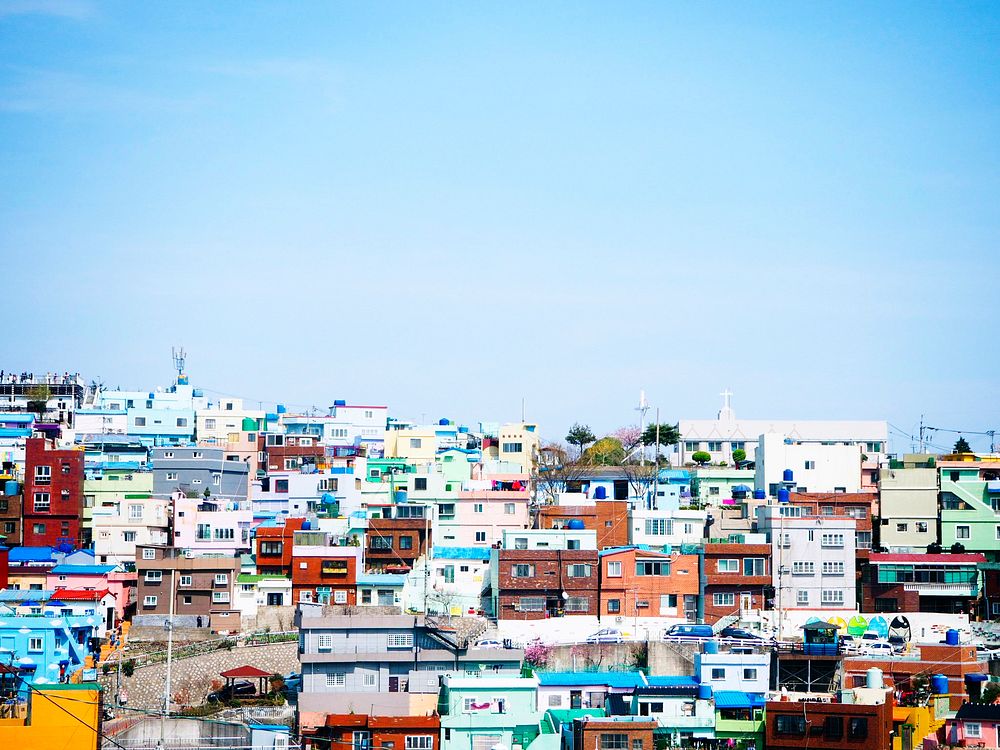 Colorful houses in Busan, South Korea