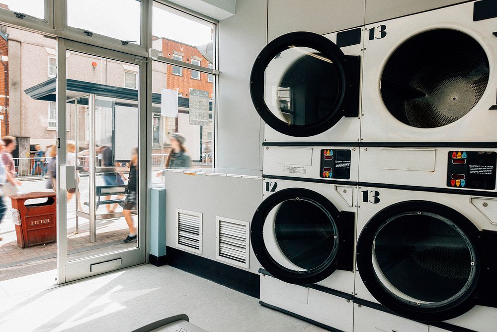 Washing machines in a laundromat