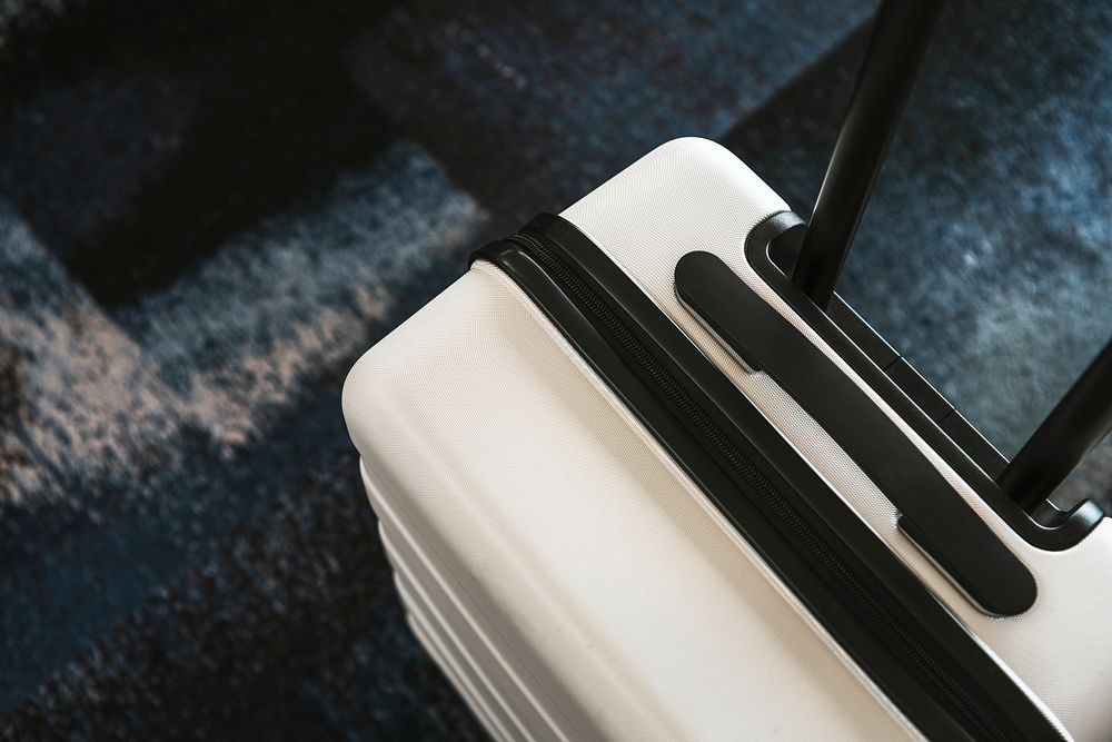 White luggage at the airport