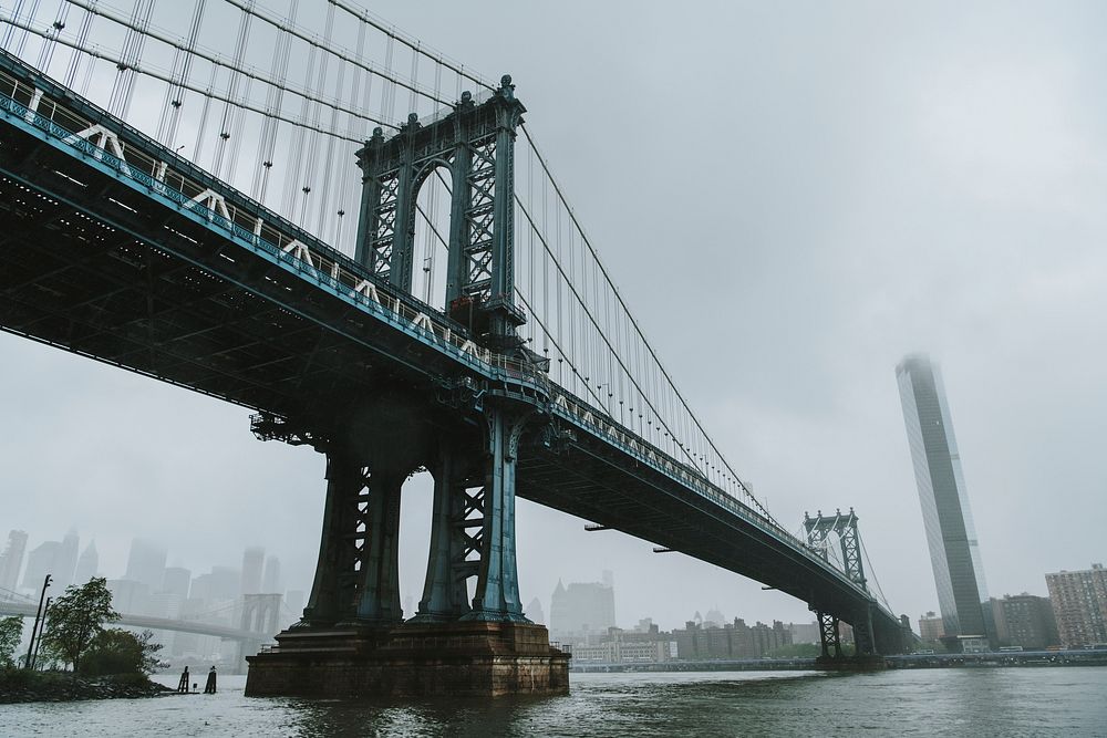 The Manhattan Bridge in  New York City, USA