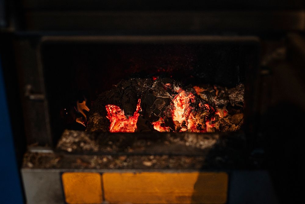 Cast iron wood burning stove