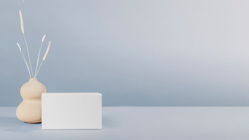 White box mockup design on minimal background