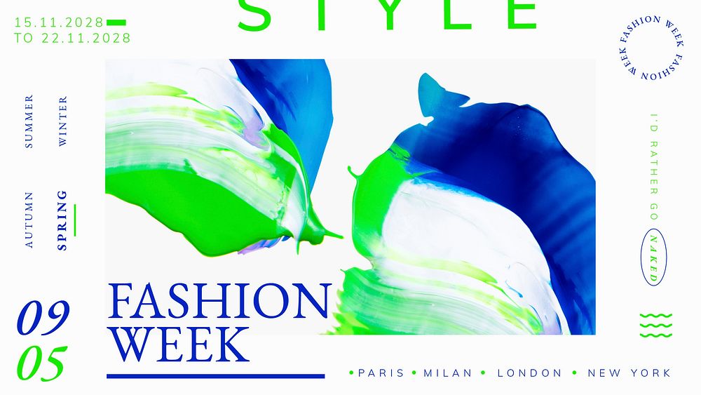 Abstract template vector, fashion week ad for blog banner
