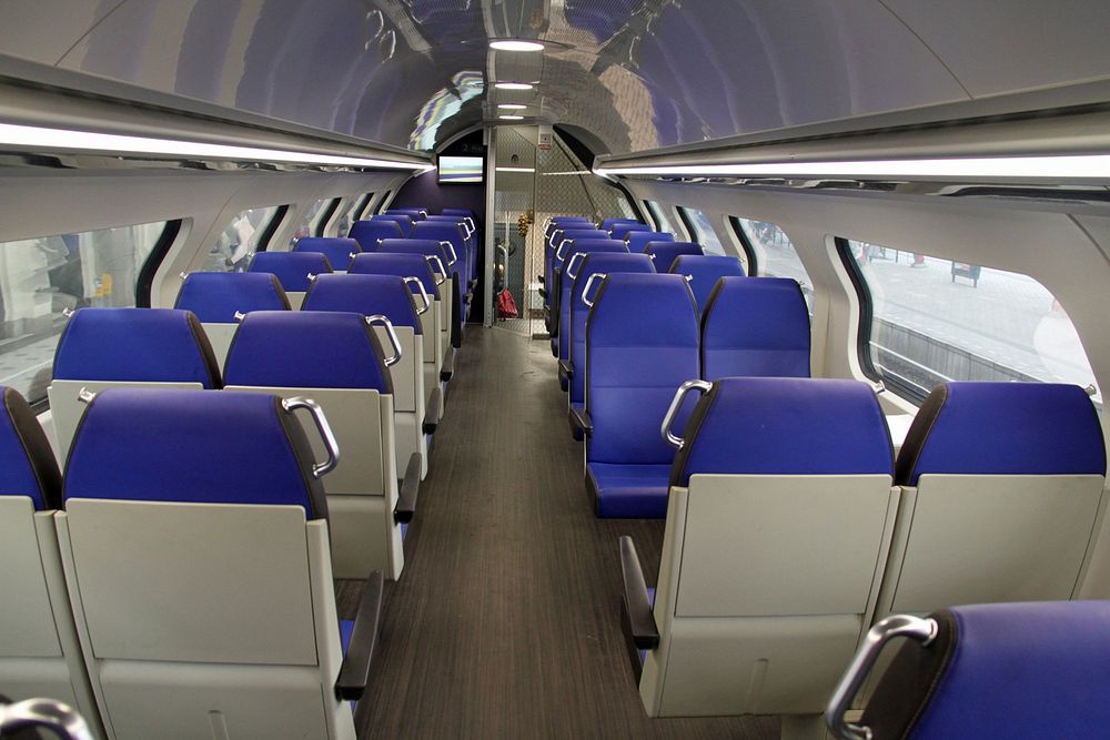 Empty Interior Of A Passenger Train