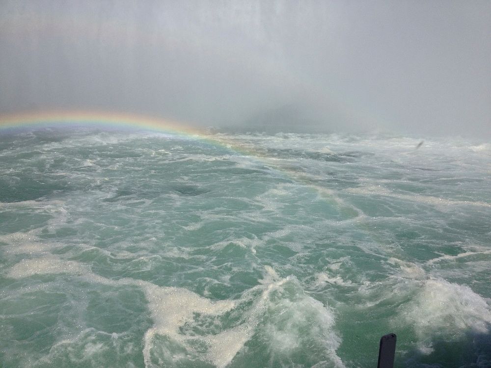 Niagara Falls In The Morning With Rainbow