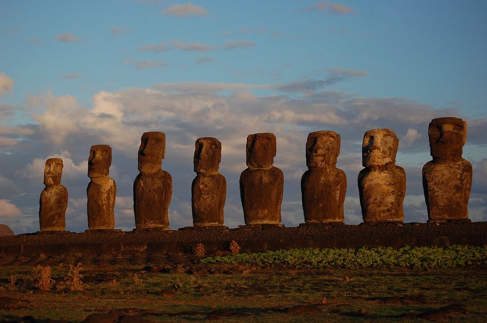 Moai Facing Inland At Ahu Tongariki