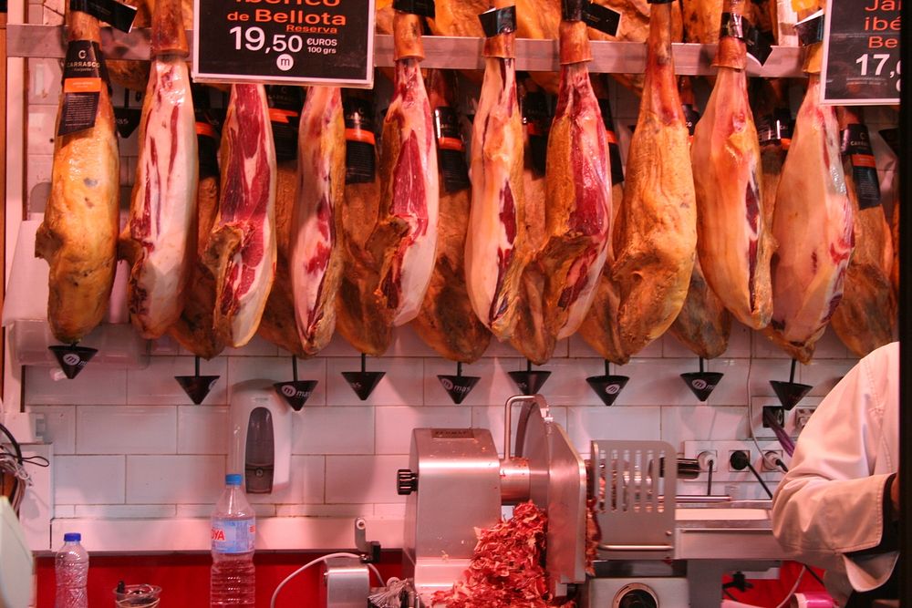 Meat At Spanish Market - Serrano Gammon And Iberico Gammon