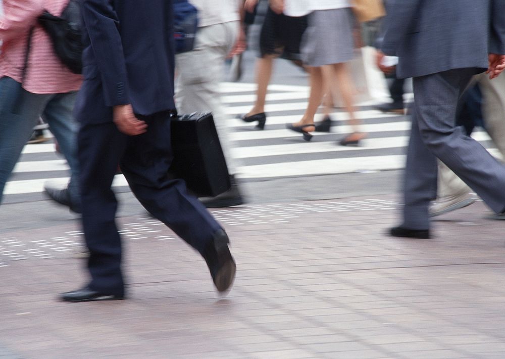 Free businessmen crossing the street image, public domain CC0 photo.