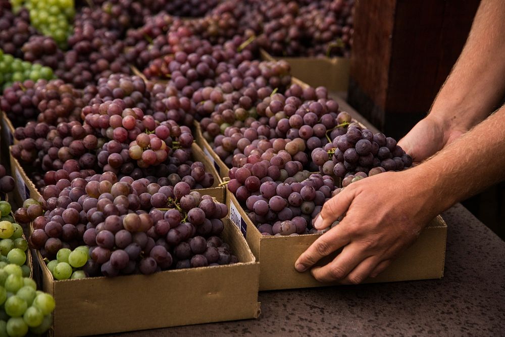 Free grape in box image, public domain food CC0 photo.