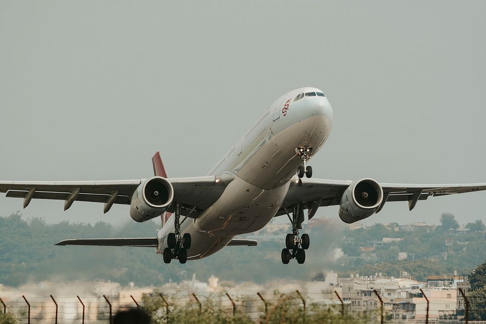 Free airplane taking off image, public domain aircraft CC0 photo.