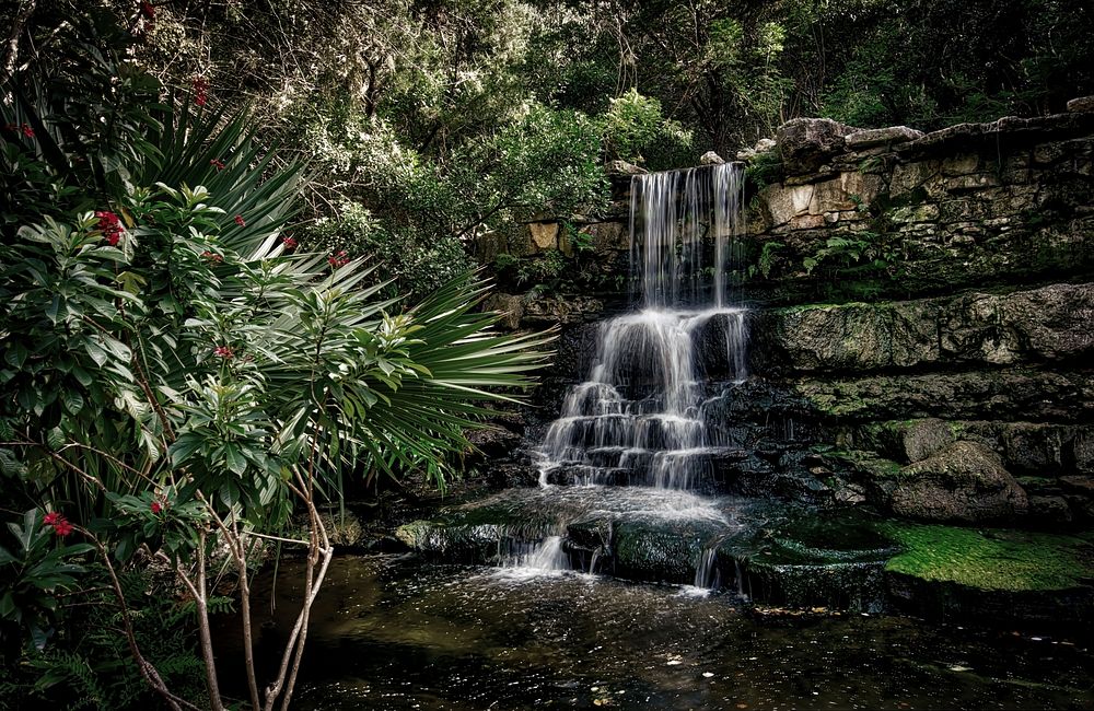 Free waterfall, nature background, public domain CC0 photo.