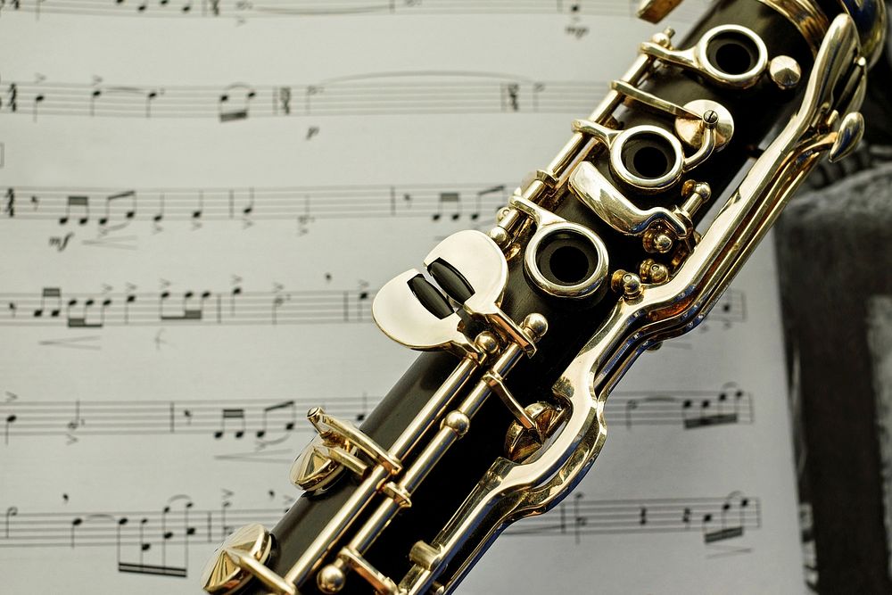 Free black and gold flute image, public domain instrument CC0 photo.
