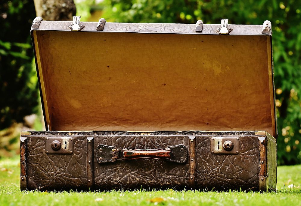 leather chest. Free public domain CC0 photo.