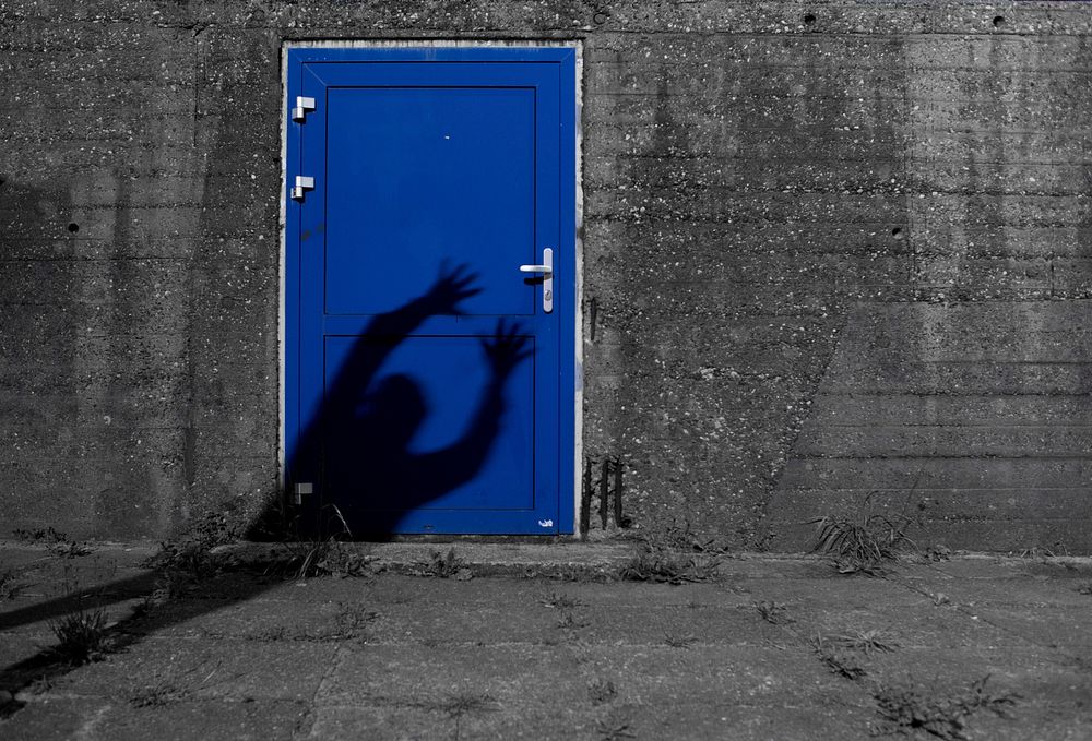 Free shadow breaking into house image, public domain crime CC0 photo.