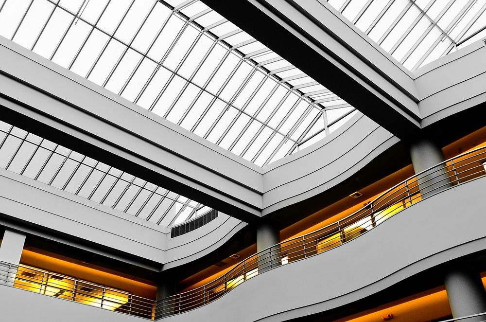 Free glass ceiling image, public domain architecture CC0 photo.