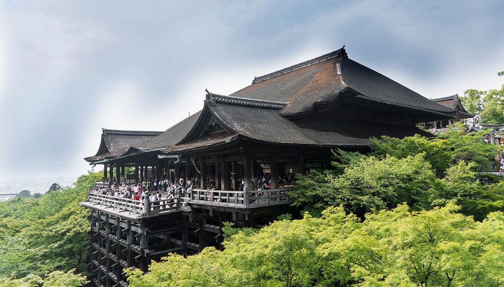 Kiyomizu dera temple in Japan, free public domain CC0 photo