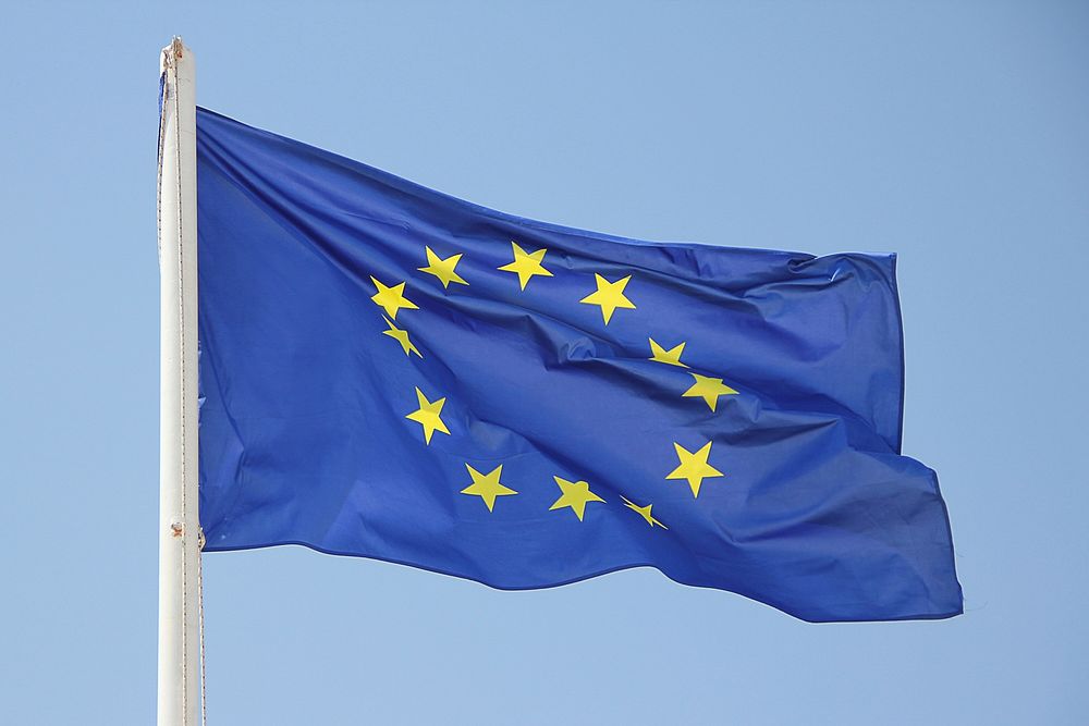 Free European Union flags image, public domain CC0 photo.