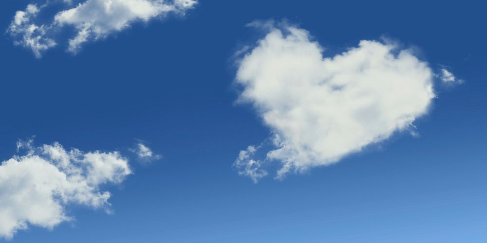 Heart shape cloud background, free public domain CC0 image.