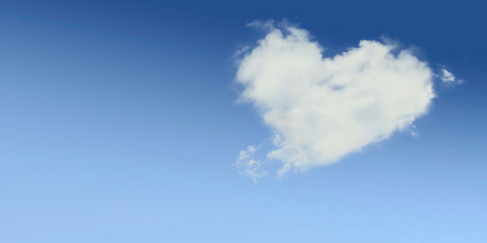 Heart shape cloud background, free public domain CC0 image.