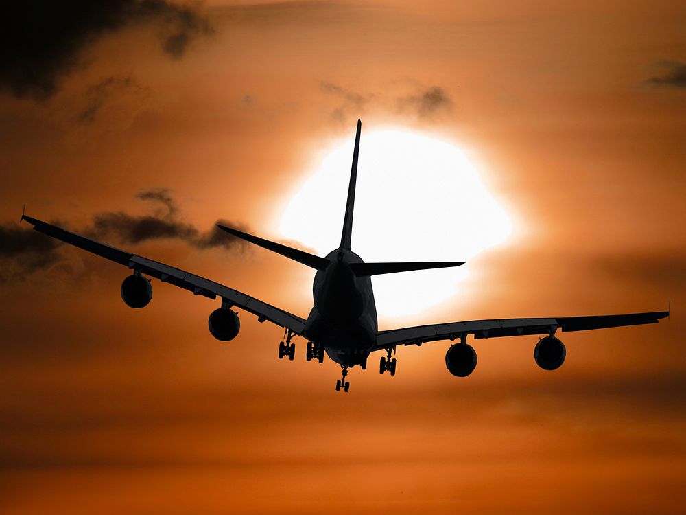 Free airplane during golden hour image, public domain airport CC0 photo.