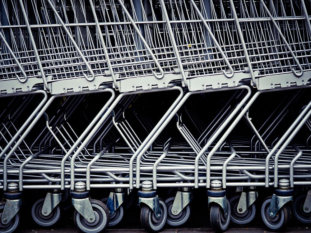 Free close up trolley in black and white image, public domain CC0 photo.
